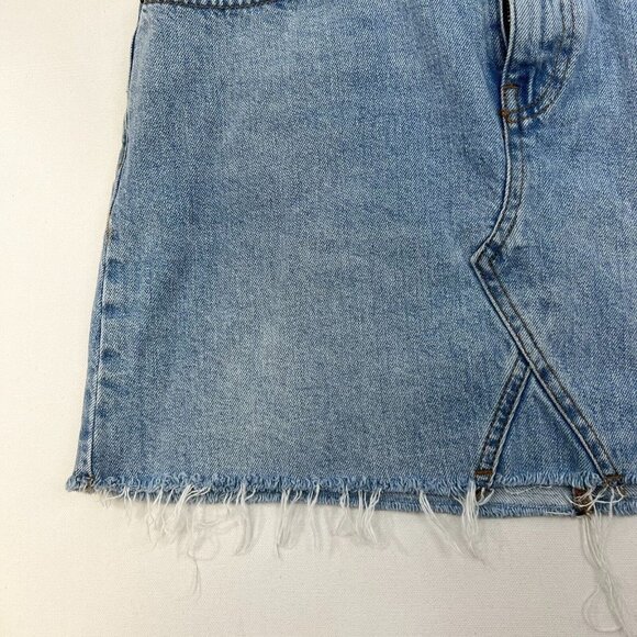 BDG Urban Outfitters Womens Blue Cotton Raw Hem Denim Mini Skirt Size Medium - Picture 4 of 10